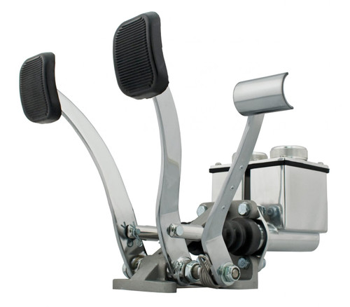 Chrome Dual Pedal Assembly w/Throttle 3/4" Clutch 7/8" Brake - EMPI 16‑2531‑0
