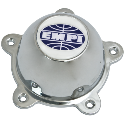 EMPI WHEEL CENTER CAP GT-5 & 5-RIB,CHROME CAP WITH SCREWS AND LOGO, EACH 9709