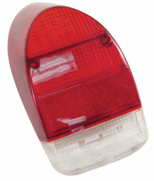 Tail Light Lens, Rear Right, Red And White, Each, Fits VW Bug 1971-72, EMPI 98-2026-B
