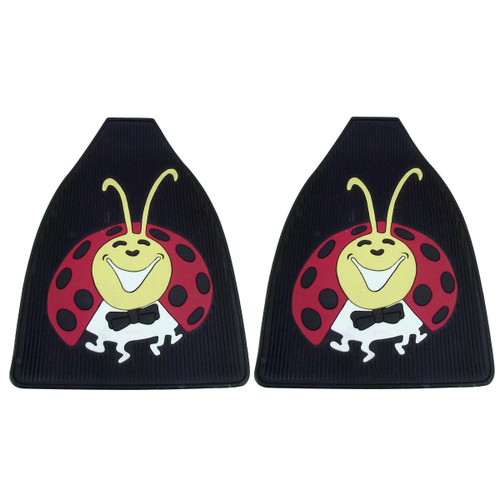 Floor Mats, Front Pair, Lady-Bug Colored, Fits All Years VW Bug Beetle Baja, EMPI 15-1097