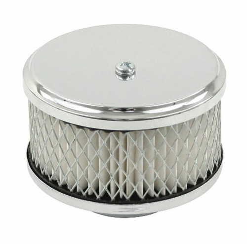 EMPI 9013 4"/ 3"Tall, Chrome Mini Air Cleaner for 2-5/8" Neck, Dune Buggy