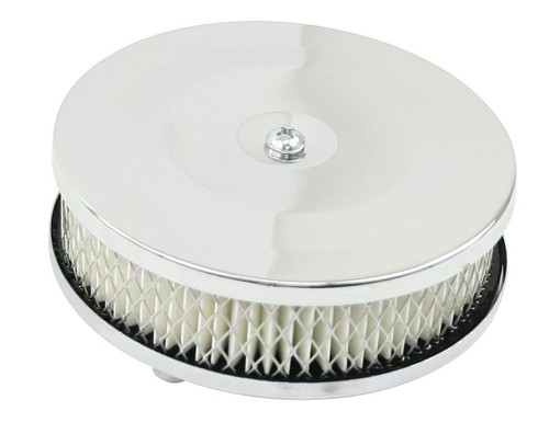 EMPI 9183 5-1/2" 2-1/2" Tall, Chrome Air Cleaner 2" Neck, w/Paper Element, Dune Buggy