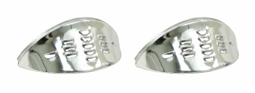 Chrome Headlight Eyebrows Louvered Pair, Fits VW Air Cooled Bug, EMPI 6451