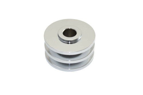 Chrome Steel Double Groove Alternator Pulley - Fits Chevy 283-400 SBC