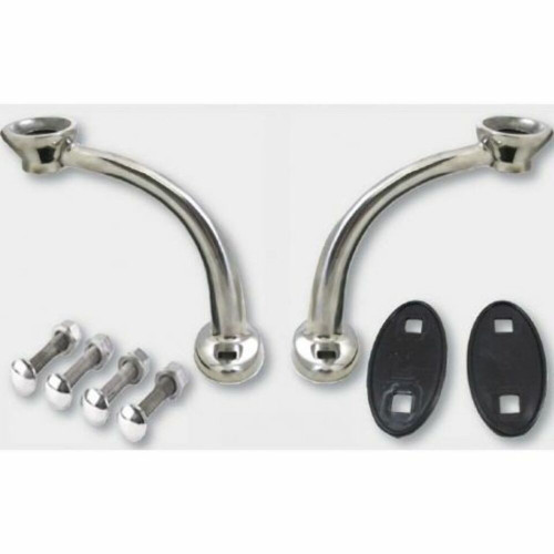 Polished Stainless Highboy Headlight Stands Pair for Hot Rods & Customs