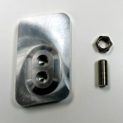 Polished Aluminum Brake Pad w/ Rubber Inserts - 4-1/2" x 2-1/2" Street Rod