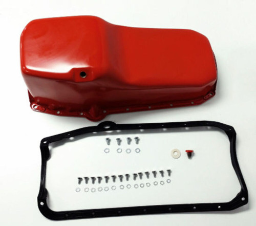 SB Chevy SBC Orange Oil Pan W/ Bolts & Gaskets 4qt 283 327 307 350 400 Hot Rod