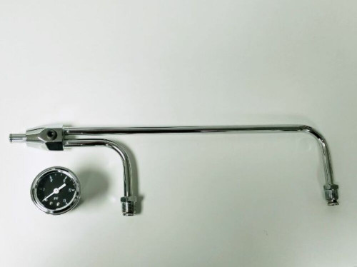 Chrome 3/8" Fuel Line For Holley 3310 Series Carbs w/ 1-1/2" 15 PSI Black Gauge Chrome 3/8" Fuel Line For Holley 3310 Series Carbs w/ 1-1/2" 15 PSI Black Gauge