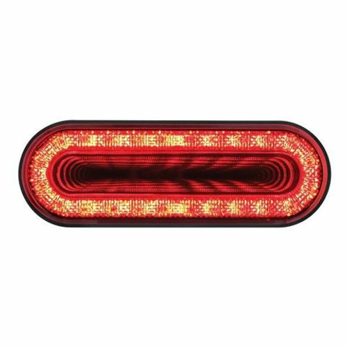 (2) 24 Led 6" Oval S/T/T & P/T/C "Mirage" Light - Red Led/Clear Lens