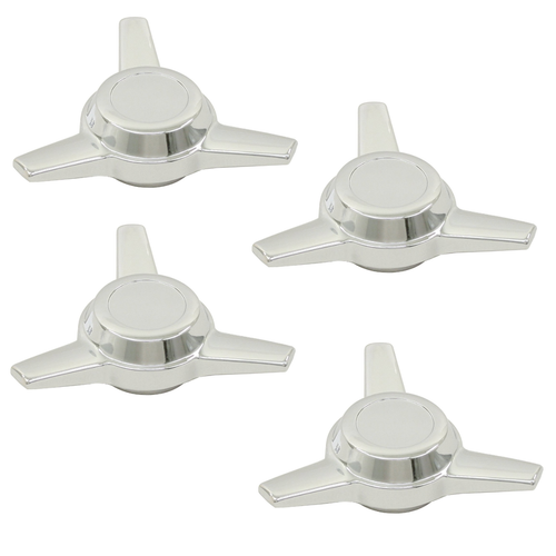 EMPI 9621 Chrome 3-Spoke Wheel Knock-off Set Of 4, Fits VW Bug Ghia