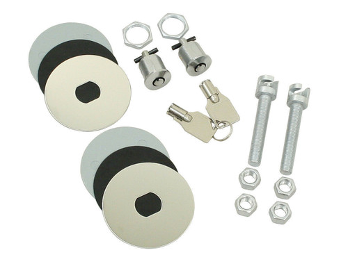 Muscle Car Chrome Plated Steel Locking Style Hood Pin Kit