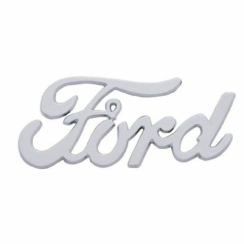 Chrome Classic "Ford" Emblem / Script Stud Mount With Mounting Clips