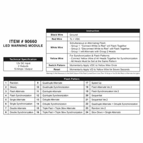 LED Flasher Control Warning Module 24 Flash Strobe Patterns 12V 20 AMP