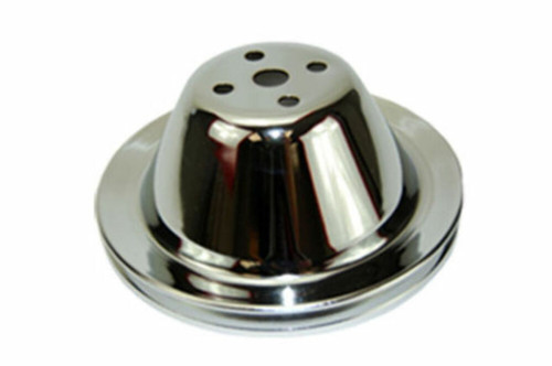 SBC Chevy 283-350 Chrome Steel Smooth SWP Single Groove Water Pump Pulley