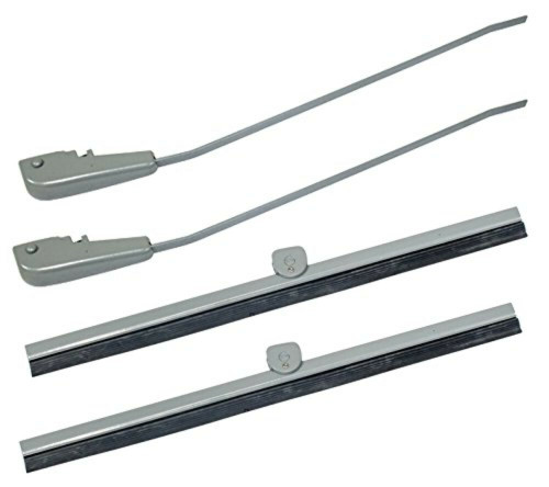 Wiper Arm & Blade Package, 4pc, Silver, Fits VW Type 2 Transporter/Bus, 1950-1967, KT-1079