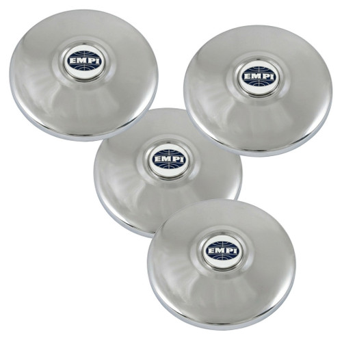EMPI Stock Style Hub Cap with EMPI Emblem, Set of 4 for Late 4-Lug VW Bug Wheels