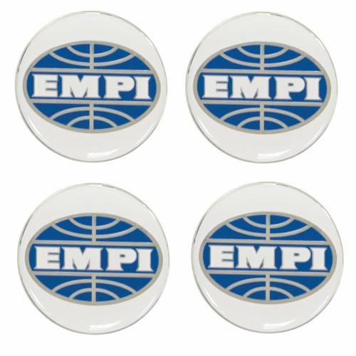 EMPI WHEEL CENTER CAP BUTTON, LOGO STICKERS, SET OF 4 "EMPI " 42.86mm 9670