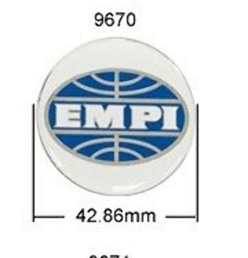 EMPI WHEEL CENTER CAP BUTTON, LOGO STICKERS, SET OF 4 "EMPI " 42.86mm 9670