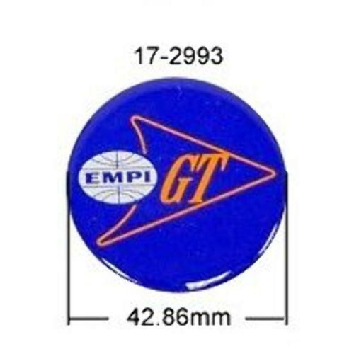EMPI WHEEL CENTER CAP BUTTON, LOGO STICKERS, SET OF 4 "EMPI GT" 42.86mm 17-2993