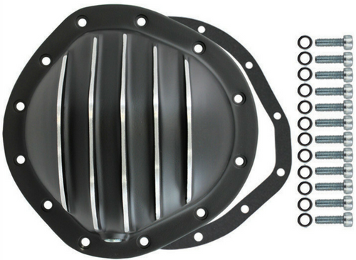 Differential Cover Rear, Black Aluminum Finned, Fits Chevy/GM 12 Bolt 8.75" RG