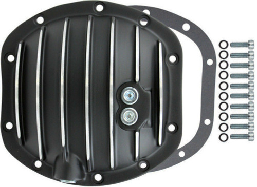 Black Finned Aluminum 10-Bolt Diff Differential Cover, Fits Dana 30