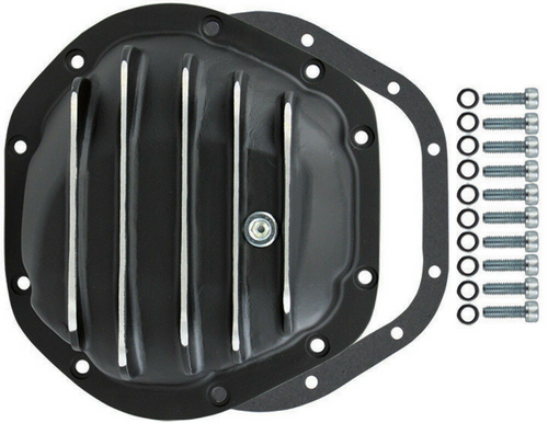 Black Finned Aluminum Dana 35 10-Bolt Diff Differential Cover Jeep YJ Midsize