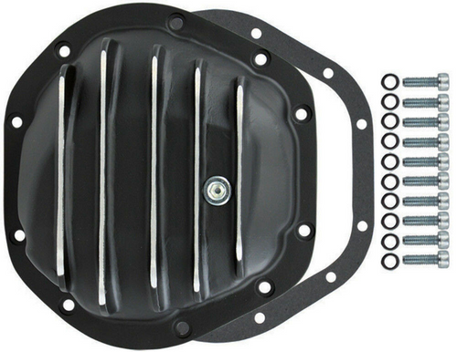 Black Finned Aluminum 10-Bolt Diff Differential Cover, Fits Dana 44