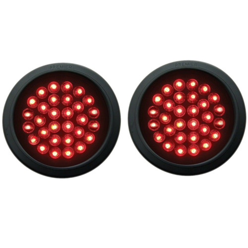 (2) 30 LED Economy 4" Stop, Turn & Taillights Kit, Pair - Hot Rod Red LED/Red Lens
