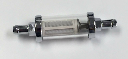 Universal Chrome & Glass Fuel Filter, 3/8" Inlet/Outlet