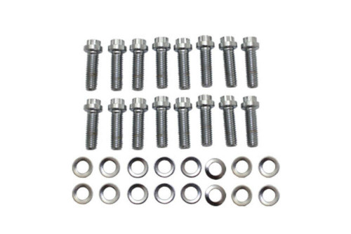 Chrome BB Chevy 12pt Head Intake 16pc Bolt Kit BBC V8 396-454 AMC