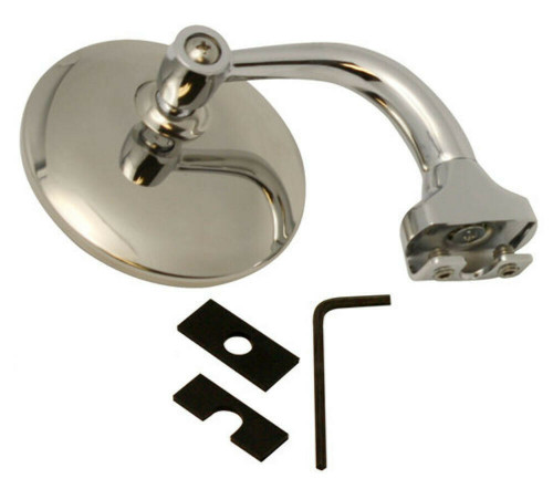 RAT ROD 3" STAINLESS STEEL UNIVERSAL PEEP MIRROR LEFT OR RIGHT DOOR EDGE CHROME