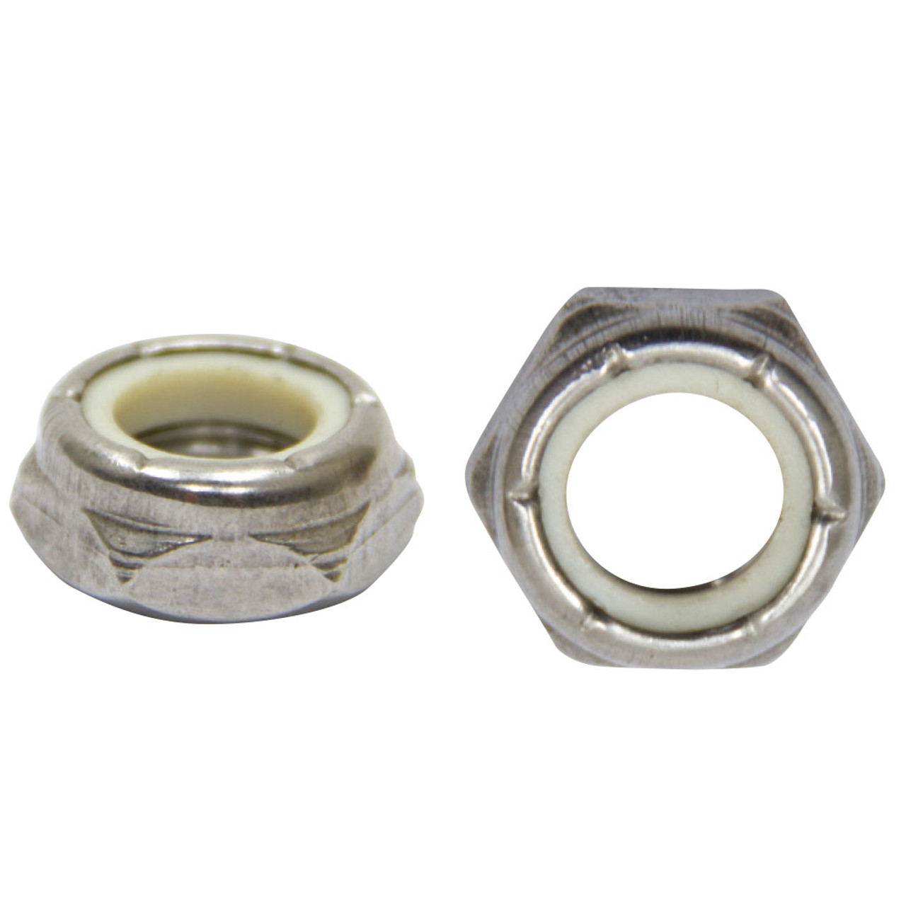 1/4-28 Finish Pattern Hex Jam Nylon Insert Lock Nut Stainless Steel Qty 100 1/4-28 Finish Pattern Hex Jam Nylon Insert Lock Nut Stainless Steel Qty 100
