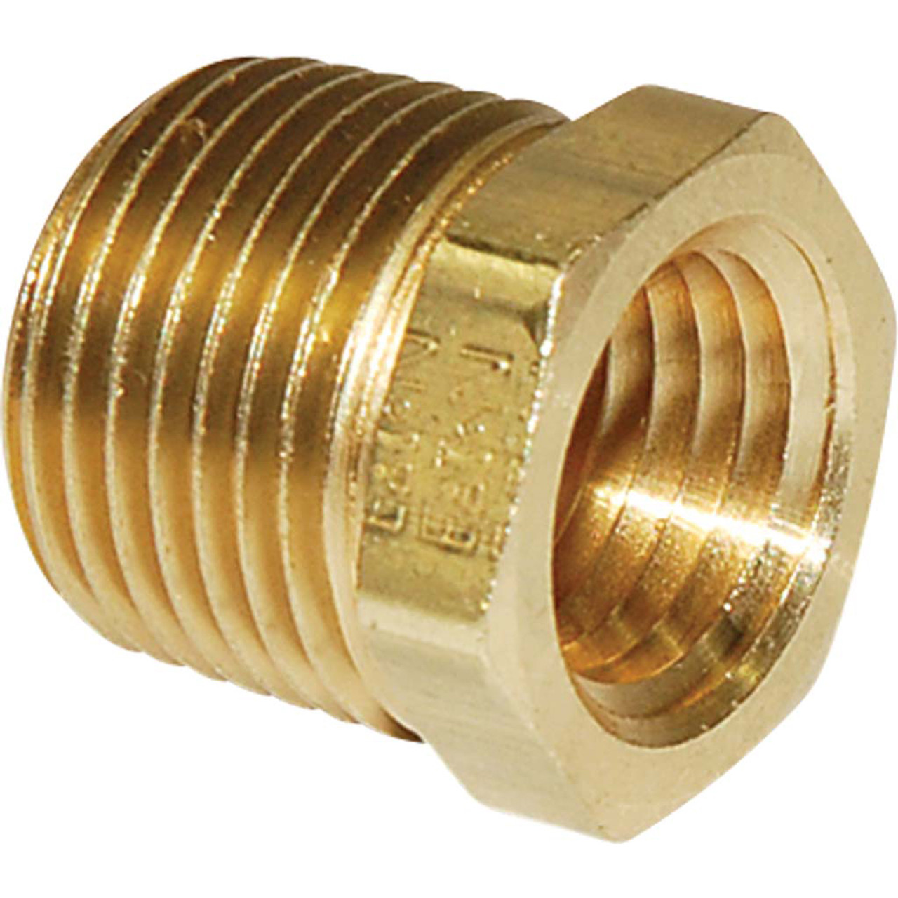 3/8 MPT x 1/4 FPT, Brass Pipe Bushing - 3220X6X4 - Hi-Line Inc.