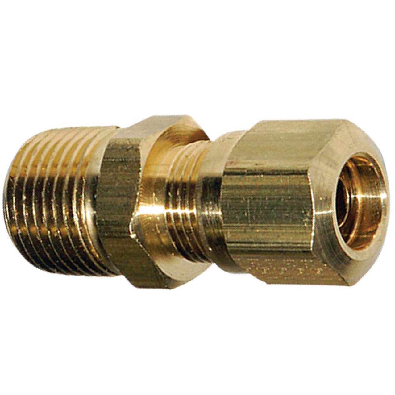 BRASS FITTINGS QUICK CONNECT DOT AIR BRAKE  STRT  MALE CONNECTOR 1/2 T X 1/2 PT 