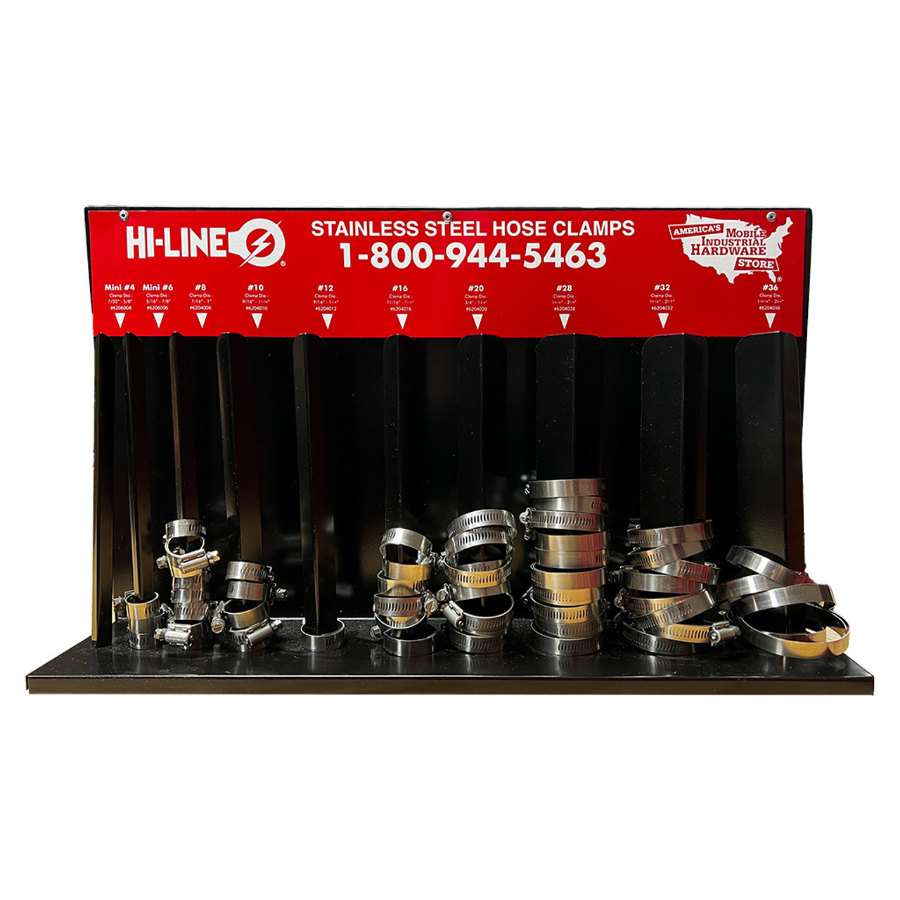 10 Rows, Hose Clamp Rack HiLine Inc.