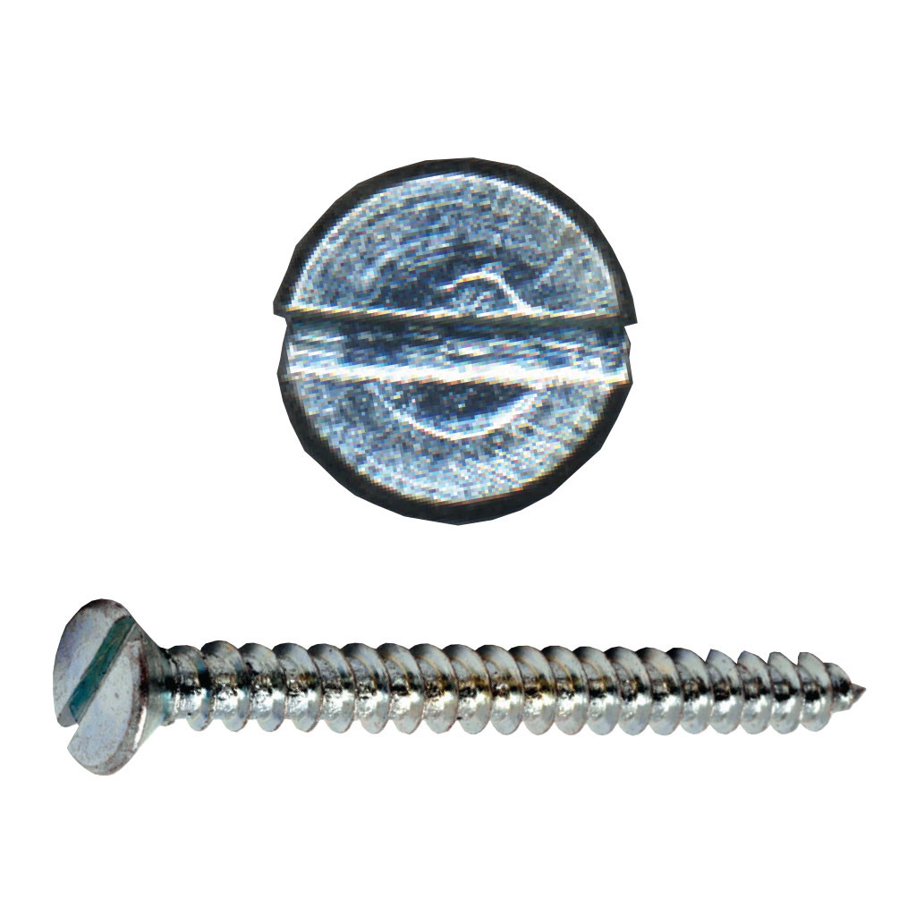 1016 x 1" Slotted Flat Head Sheet Metal Screw, Zinc Plated HiLine Inc.