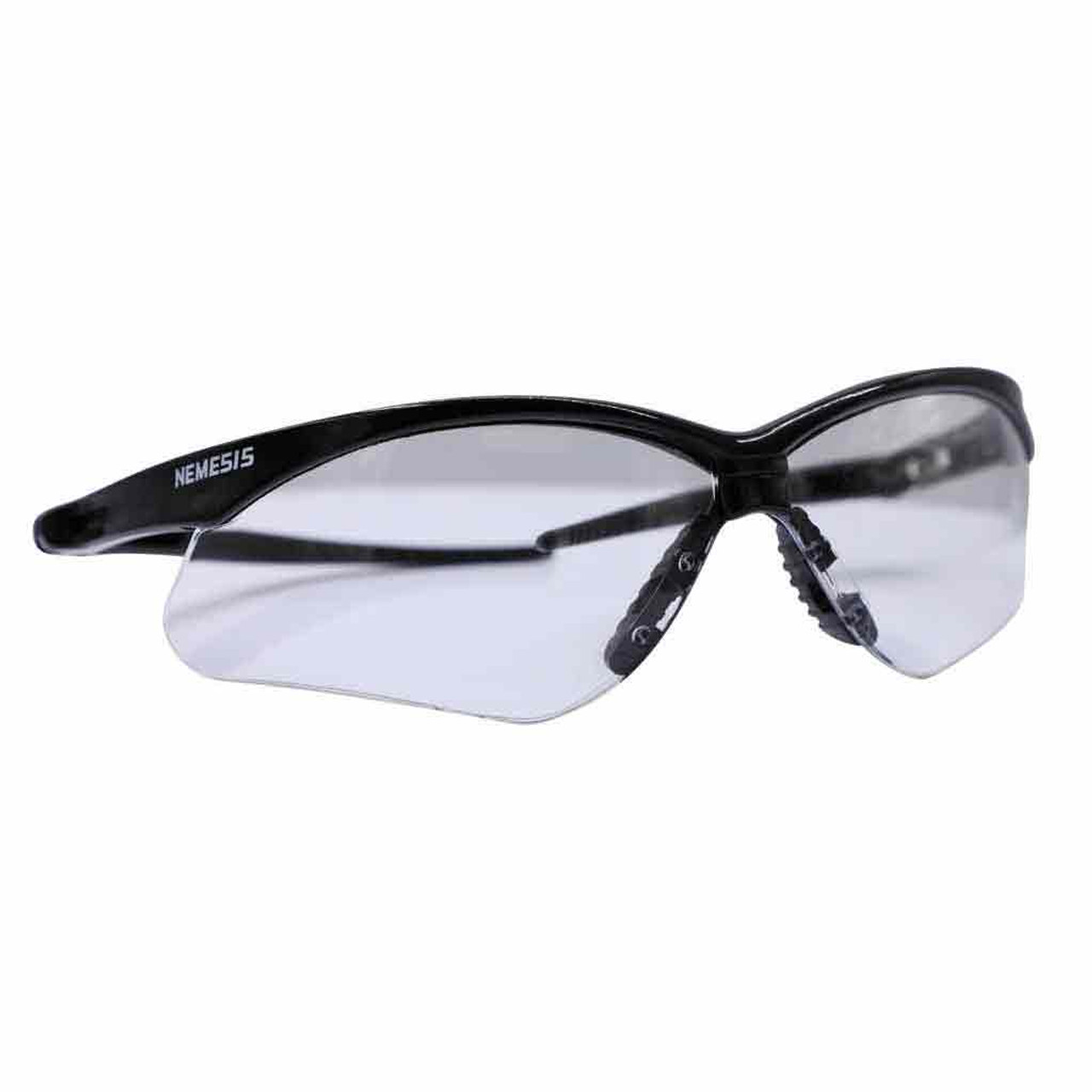 IndustrialSafety.com | Jackson 3011374 Nemesis Safety Glasses Black Frame -  Blueshield Lens (Orange Color)