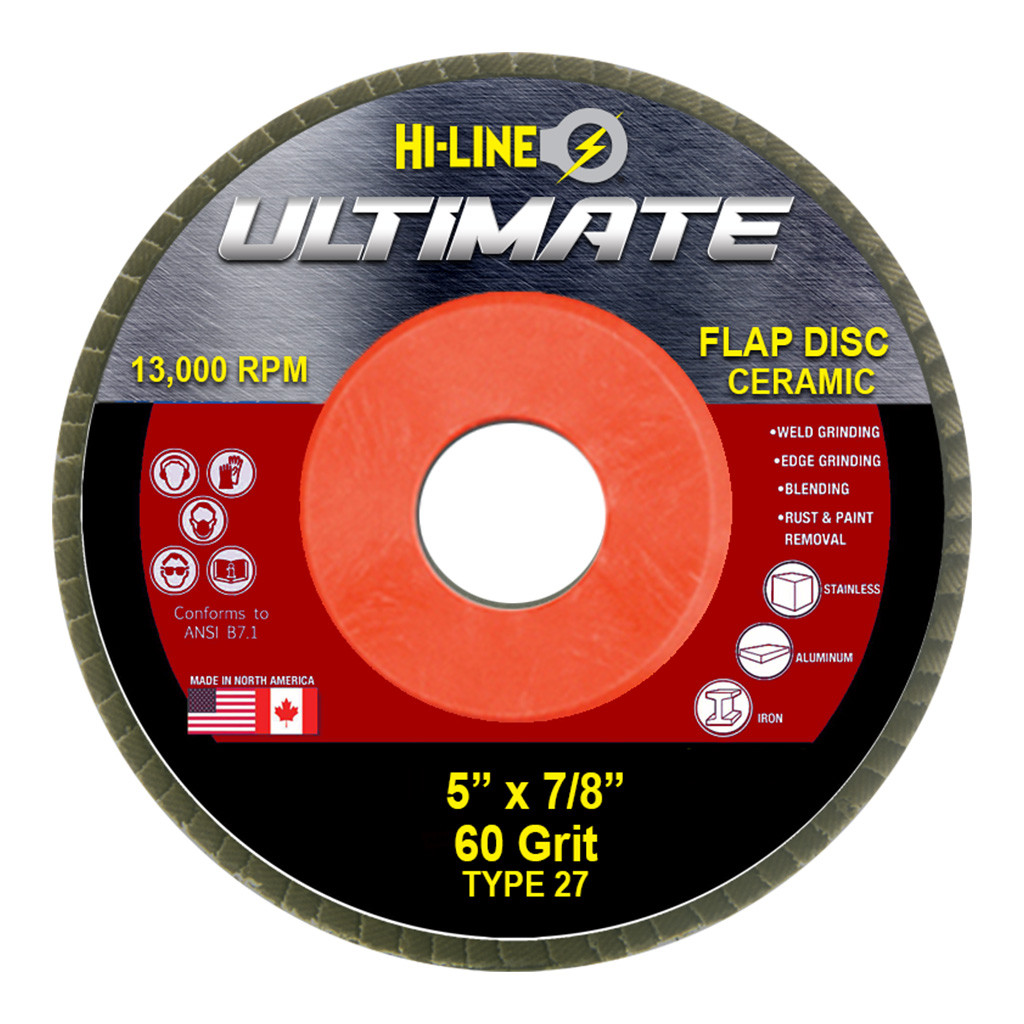 5″ x 7/8″ Ceramic Resin Fiber Sanding Discs – 25 Pack
