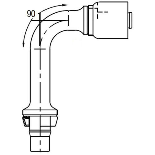 STC Male 90 deg Long Drop Tube Elbow, 'Z' Series