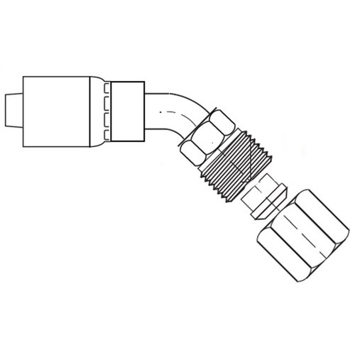 Flareless 45 deg Tube Elbow Ermeto 7000 Series