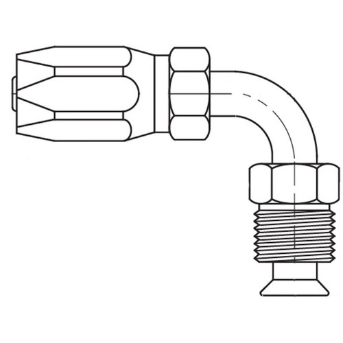 Inverted Male Swivel 90 deg Tube Elbow