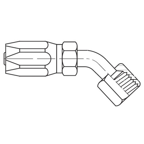 SAE 37 deg Female Swivel 45 deg Tube Elbow
