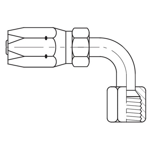 JIC 37 deg Female Swivel 90 deg Tube Elbow
