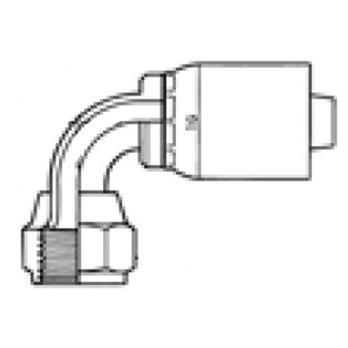 Female JIC, SAE 37 deg Swivel 90 deg 'E' Series