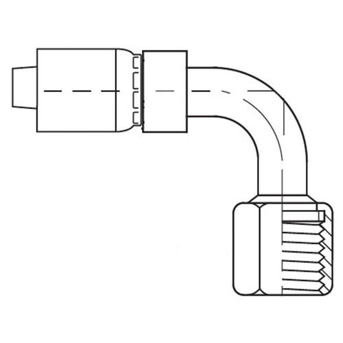Female FOR-SEAL Swivel Medium Drop 90 Tube Elbow