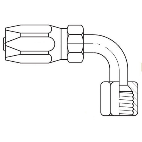 JIC 37 deg Female Swivel 90 deg Tube Elbow