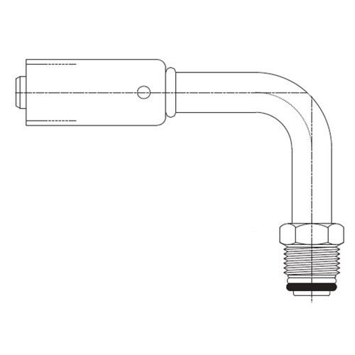 Bumped Tube O-Ring Male Swivel 90 Deg Tube Elbow