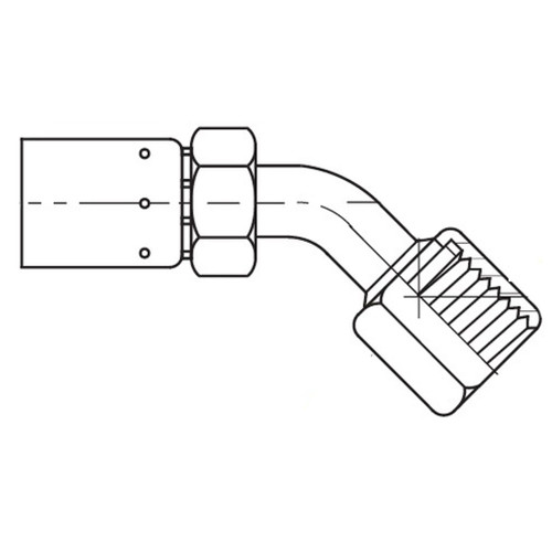 Female FOR-SEAL Swivel 45 deg Tube Elbow
