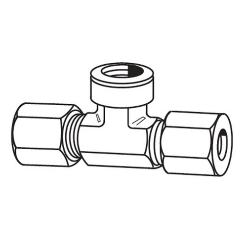 Female Branch Tee, Flareless Ermeto