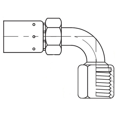 Female FOR-SEAL Swivel Short Drop 90 deg Elbow